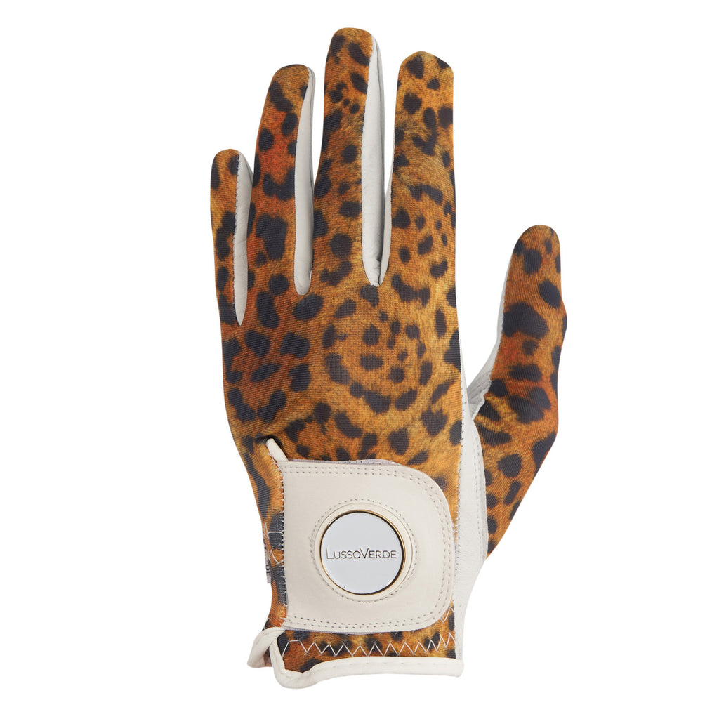 leopard print gardening gloves Women's Leopard Hybrid Cabretta Leather Eco-Friendly Golf Glove – Lussoverde